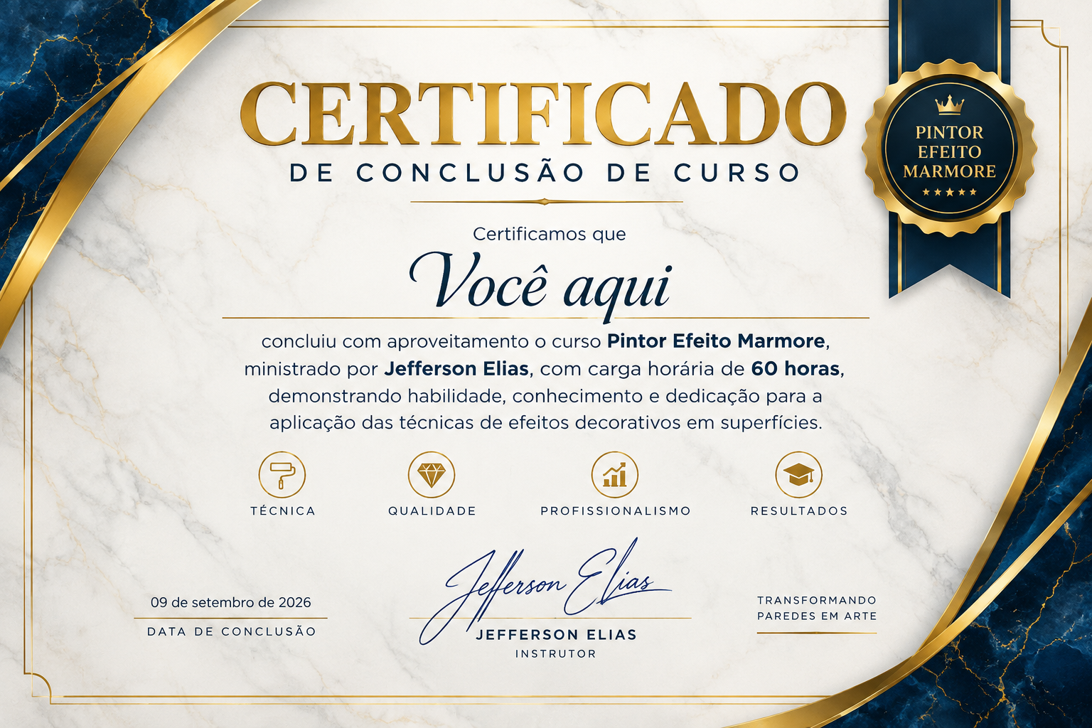 Certificado de conclusão do curso